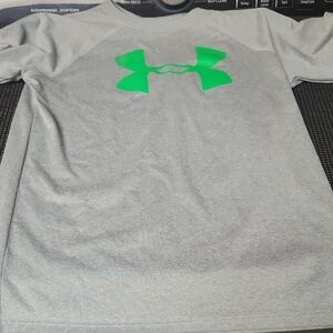 Under Armour Gray Tee with Bright Green Logo